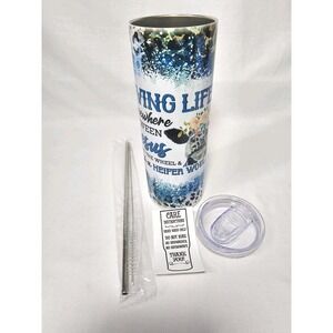 Living Life Between Jesus & A Heifer 20oz Stainless Steel Skinny‎ Tumbler Gift